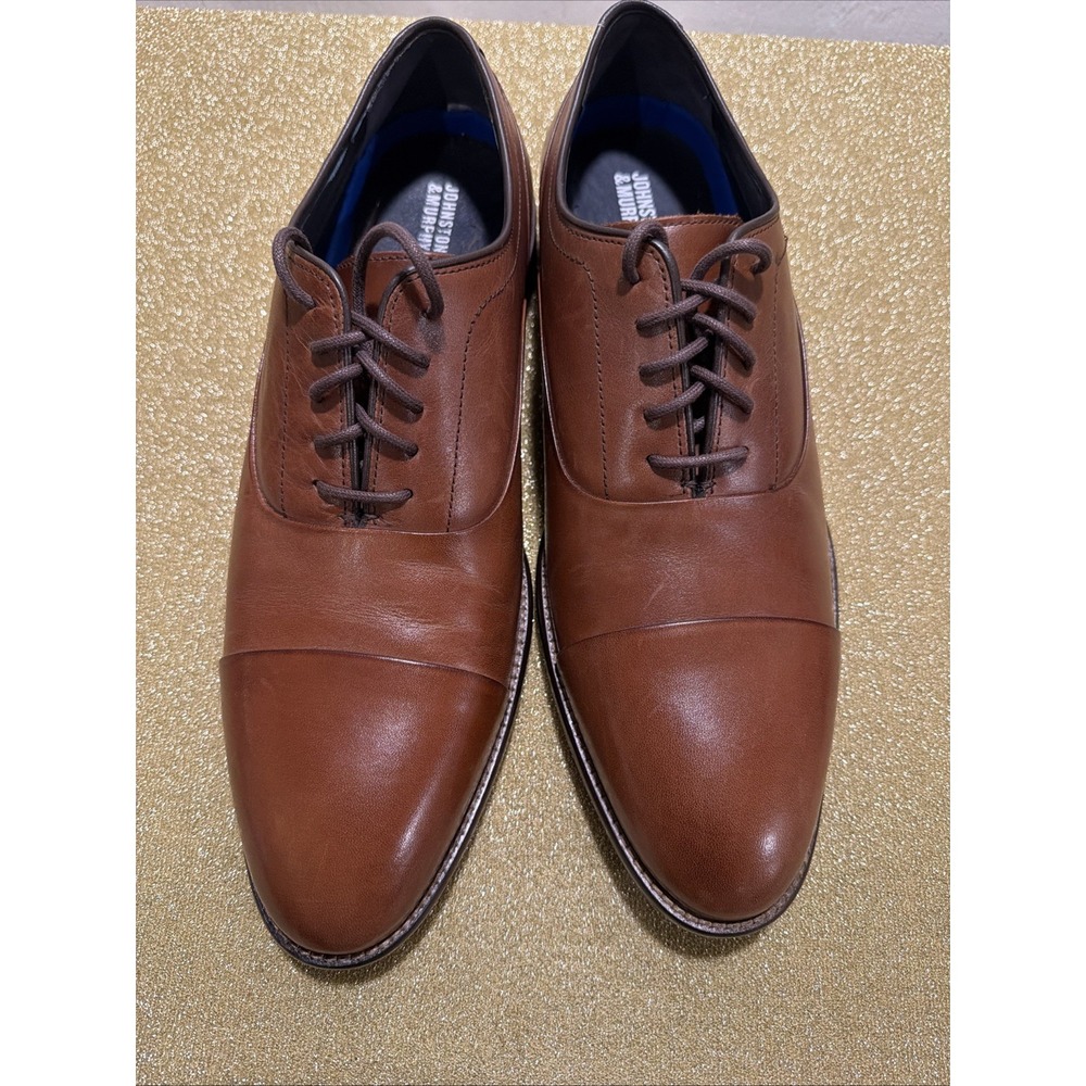 Johnston & Murphy  Mens Cap Toe Oxford - British Tan Size 10M  E22 NWT